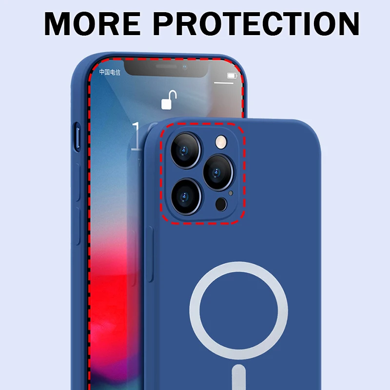 clear iphone 12 mini case Liquid Silicone Magnetic Case for iPhone 12 13 11 Pro Mini Xr X Xs Max 8 Plus Wireless Charger Magsafing Magnet Shockproof Cover iphone 12 mini wallet case