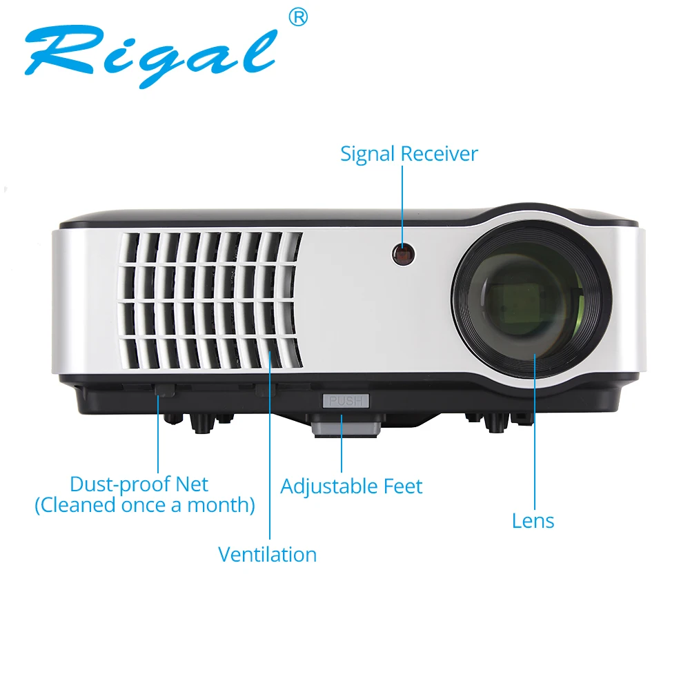 Rigal проектор RD806AW LED умный Android WIFI 5000люмен 3D 720P домашний кинотеатр TV LCD