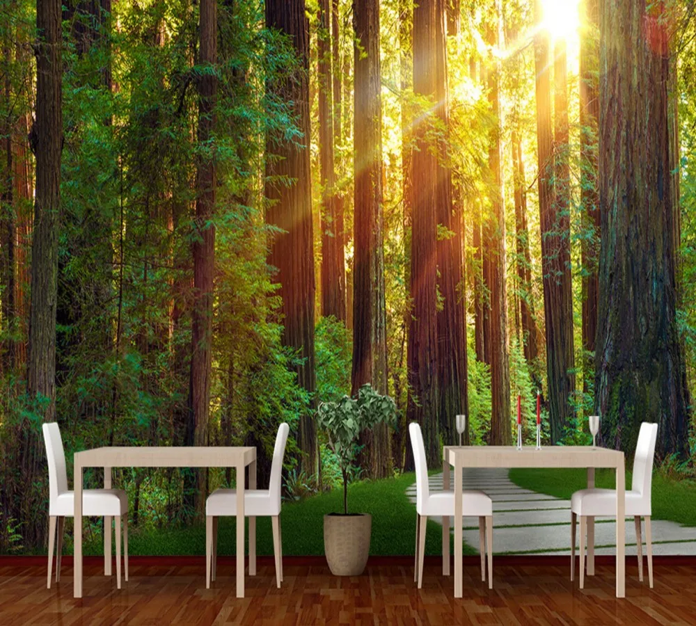 

Drop Shipping Original Forest Background Wall Painting Custom 3D Living Room Wallpaper Restaurant Mural Entrance Wallpaper