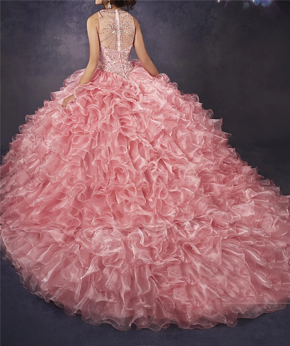 Изысканный Vestido Robe De мяч Сладкие 16 платье для выпускного вечера Scoop Многоуровневое vestido de 15 Anos; сезон лето; обувь на заказ; Vestidos Quinceaneras платья