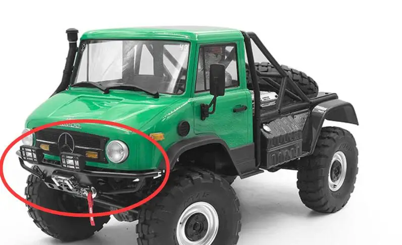 Осевой SCX10 90075 UMG10 unimog металлический ранчо передний бампер со светодиодными лампами или лебедкой набор опционально