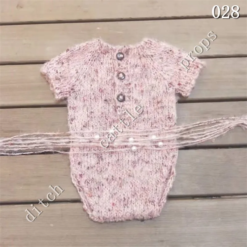 

Newborn Photography Props Handmade Knitted Jumpsuit and Headband Studio Clothing