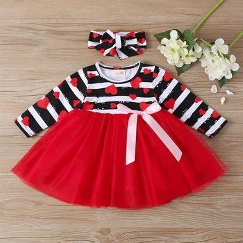 

2020 New Girls Dress Striped Fashion Princess Skirt