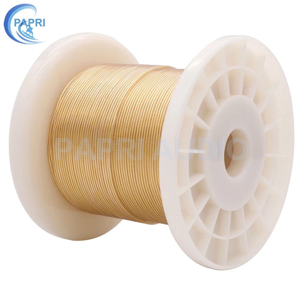 PAPRI Newest GR05 Headphone Cable DIY 4N OCC Silver Gold Plated 3Mil DIY Hifi Audio Line For Upgrade Earphone Wire