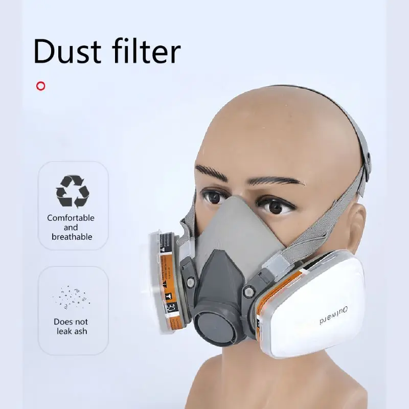 

Half face Activated Carbon Filter Cartridge Dust Gas Mask for Respirator 6200 Reusable For decoration