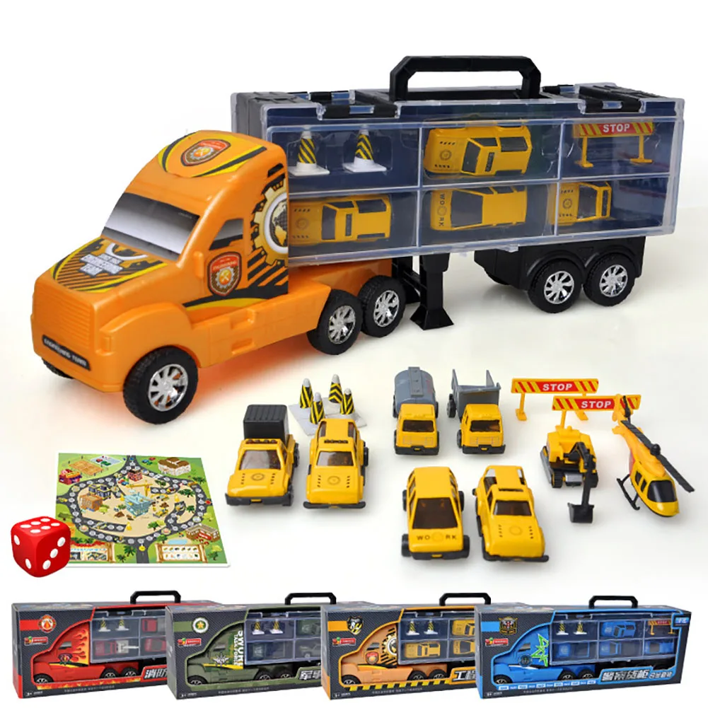 

1 Pc Alloy Metal Car Model Portable Container Truck Model Small Vehicle Toys Set Kid Children Christmas Birthday Gift For Boys