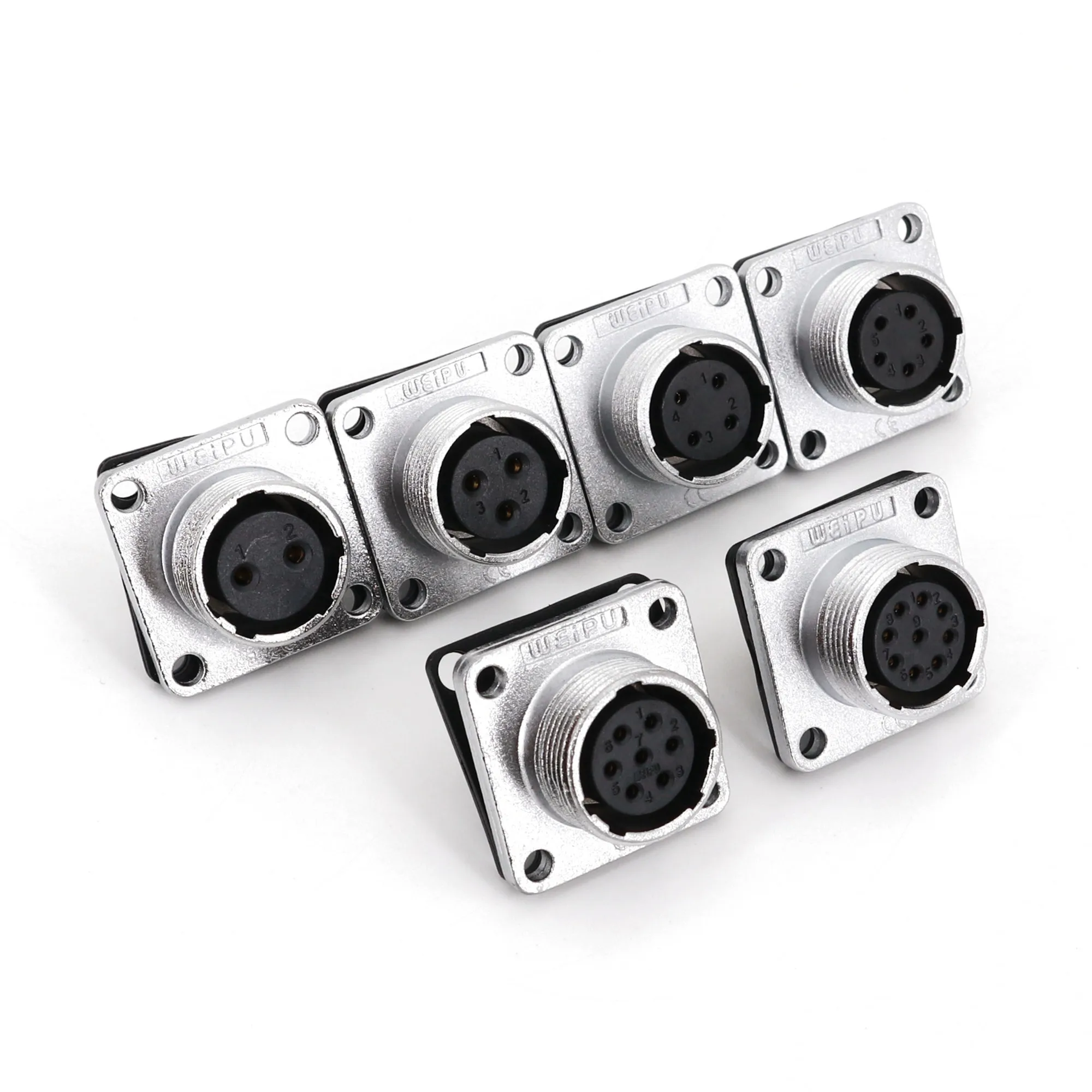Weipu WS16 TQ+Z 16mm 섀시 패널 마운트 2/3/4/5/7/9 핀 금속 항공 원형 케이블 플러그 커넥터