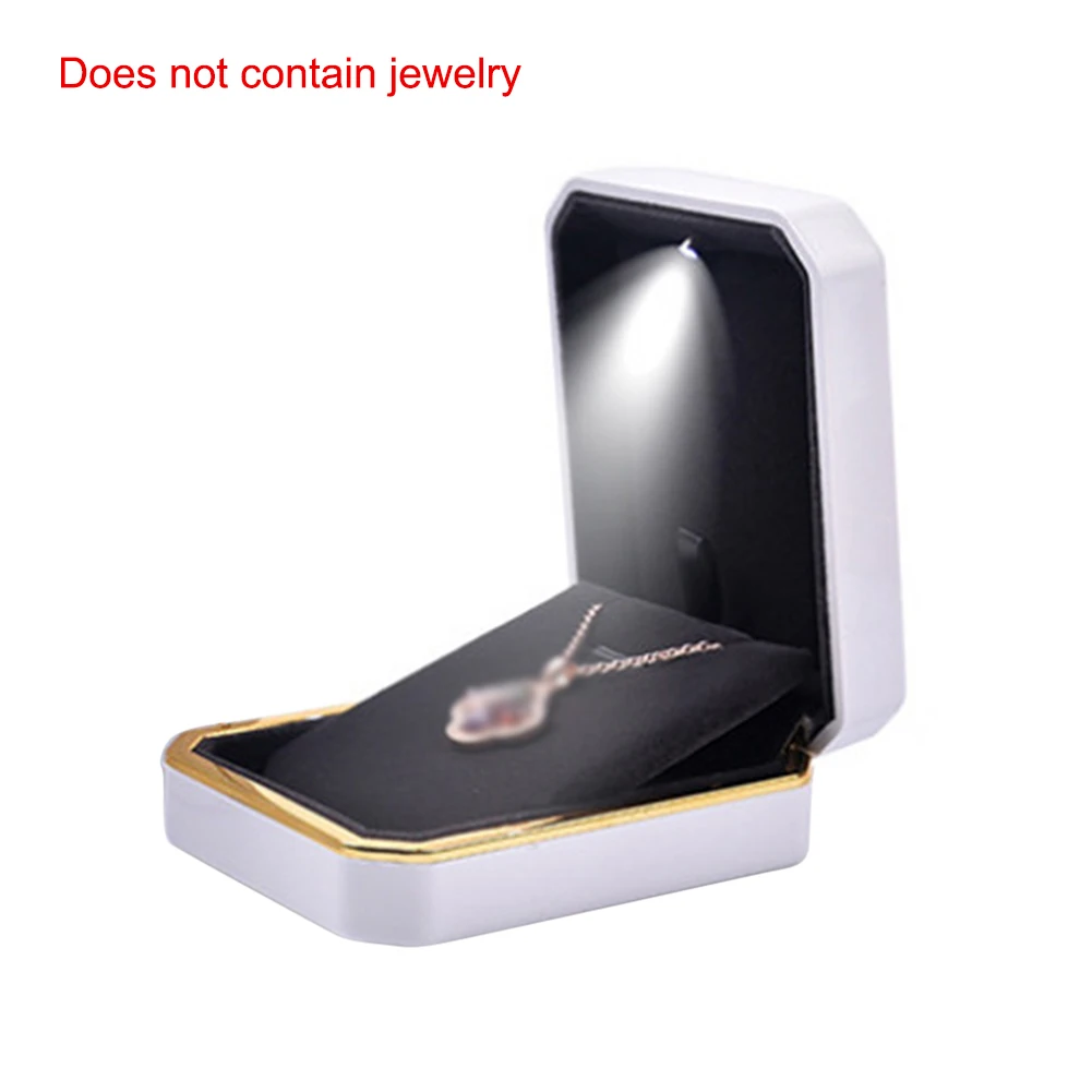 

Weeding Decoration Velvet Ring Box Proposal Engagement Wedding Diamond Ring Case LED Light Jewelry Display Gift Box