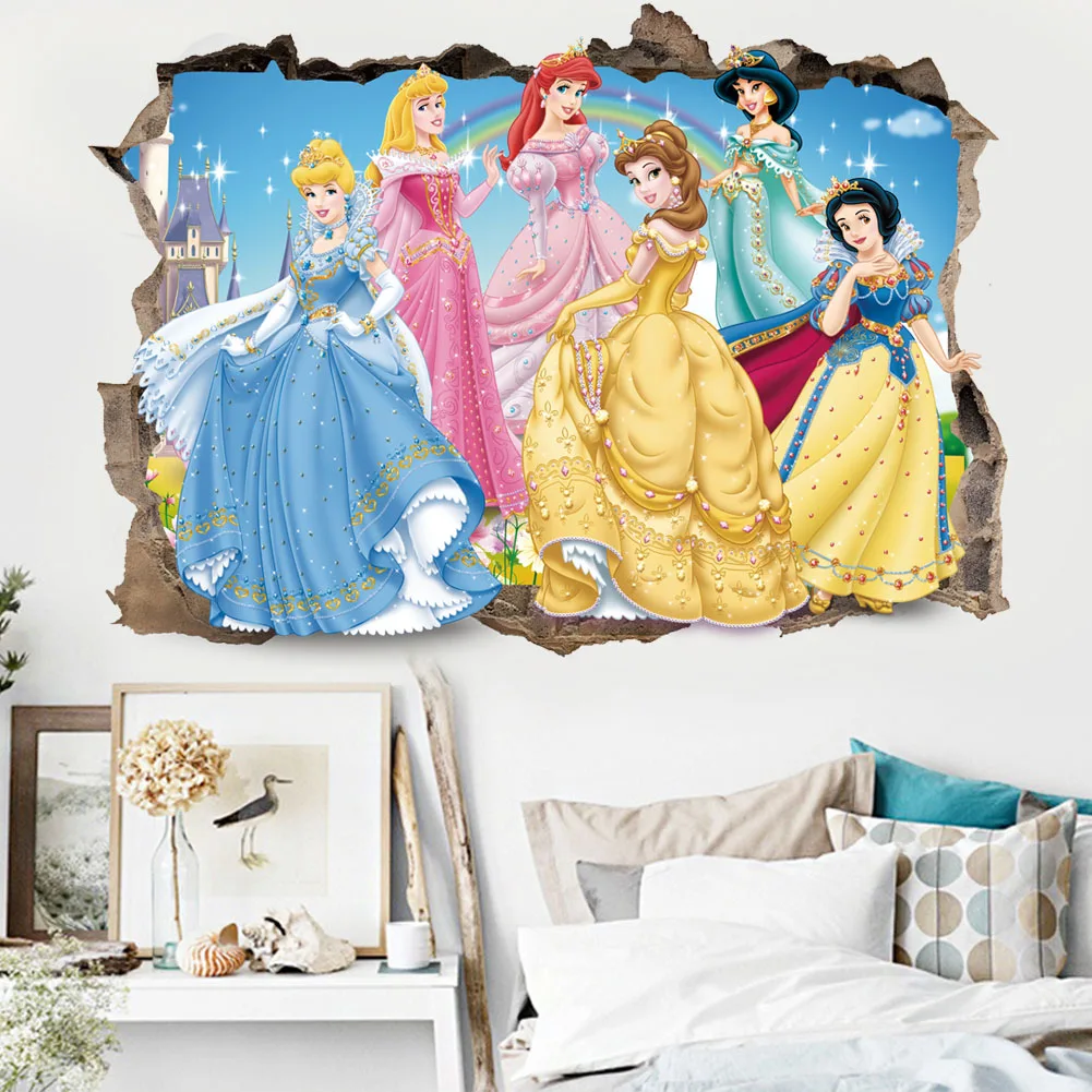 Lovely castle Princess Wall Stickers For Kids Room Height Measure fairy  tale Cartoon DIY Decor Mural Girls Room Decoration gift - AliExpress, image size:1001x1001