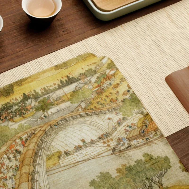 2 шт. 28x28 см знаменитое китайское чайное полотенце с рисунком Впитывающее Воду чайное полотенце с принтом чайный коврик кунг-фу чайное полотенце