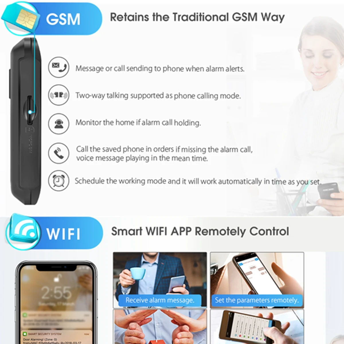 Digoo DG-HAMA All Touch Screen Alexa Version 433MHz GSM&WIFI DIY Smart Home Security Monitor Alarm System Kits