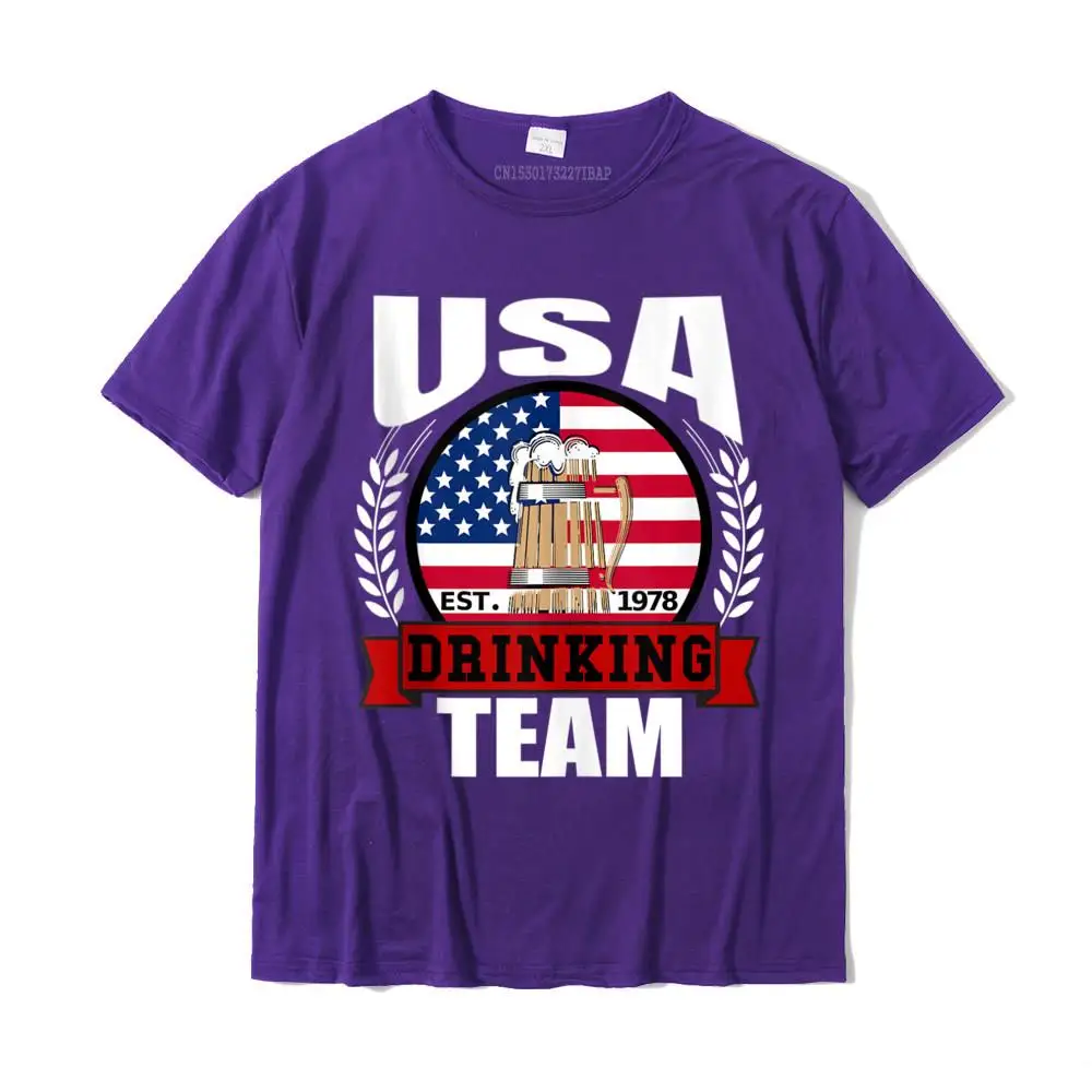 Cool T-Shirt Fashion Round Neck Casual Pure Cotton Mens Tops Shirts Simple Style Short Sleeve T Shirt Top Quality USA Drinking Team Funny American Flag 4th of July Gift Idea Tank Top__MZ16158 purple
