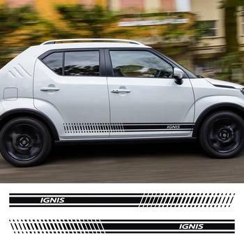 

2PCS Car Door Side Sticker for Suzuki Ignis Auto Skirt Graphic Long Stripes Vinyl Body Decor Captivation Wraps Decal Accessories