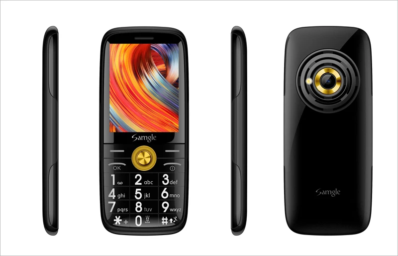 Black Samgle Bar 3g WCDMA телефон с функцией телефона Супер долгий режим ожидания большой дисплей клавиатура фонарь громкий динамик Whatsapp пожилых людей - Цвет: Black