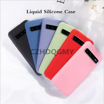 

50pcs/lot Liquid silicone Protector Phone Case For Samsung Galaxy S7 Edge S8 S9 S10 Plus S10e 5G Soft TPU Back Cover