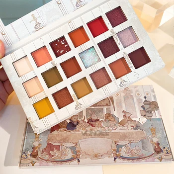 

VONGEE18 Color Bunny Party Eyeshadow Palette Earth Pearly Matte Sequins Waterproof Eyeshadow Eye Makeup Cosmetics TSLM1