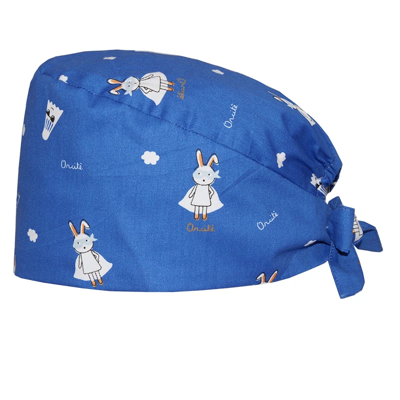 Rabbit Flying Man Pattern Scrub Caps 