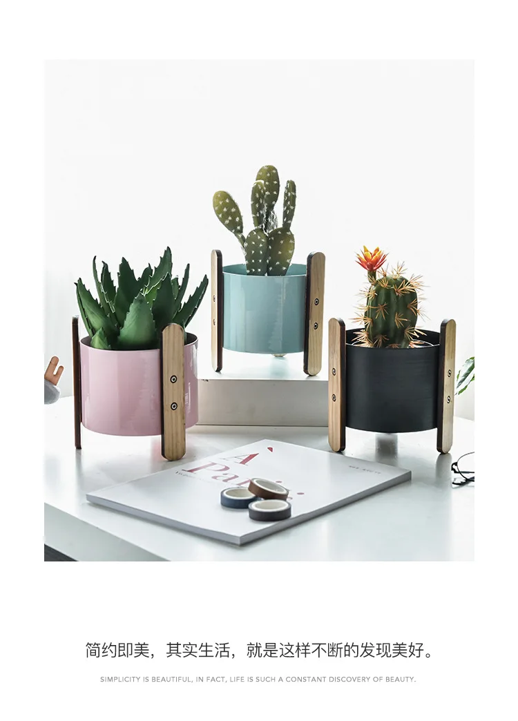 Creative Plant Vase Stand Home Decor Flower Pots Flower Planter Holder Ceramic Flower Pot Shelf Rack