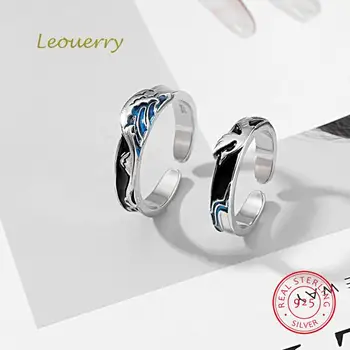

Leouerry Sea Gull Colorful Cloud Wave Spindrift Rings 925 Sterling Silver Elegant Couple Rings for Women Silver Fine Jewelry