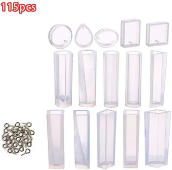 

115 Pcs Silicone Casting Resin Molds And Eye Screw Set For Resin Jewelry Making Tools DIY Uv Epoxy Resin Pendants Crafts
