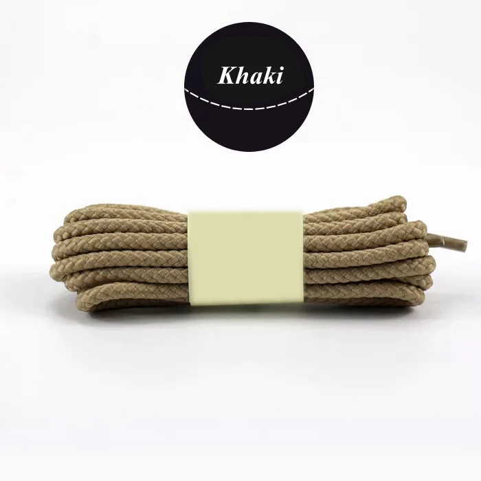 Khaki 1 Pair 14 Colors Round Shoelaces Outdoor Sneakers Shoe laces Solid Boots Shoelace length 80cm 100cm 120cm 140cm 160cm Shoestring - Цвет: Khaki
