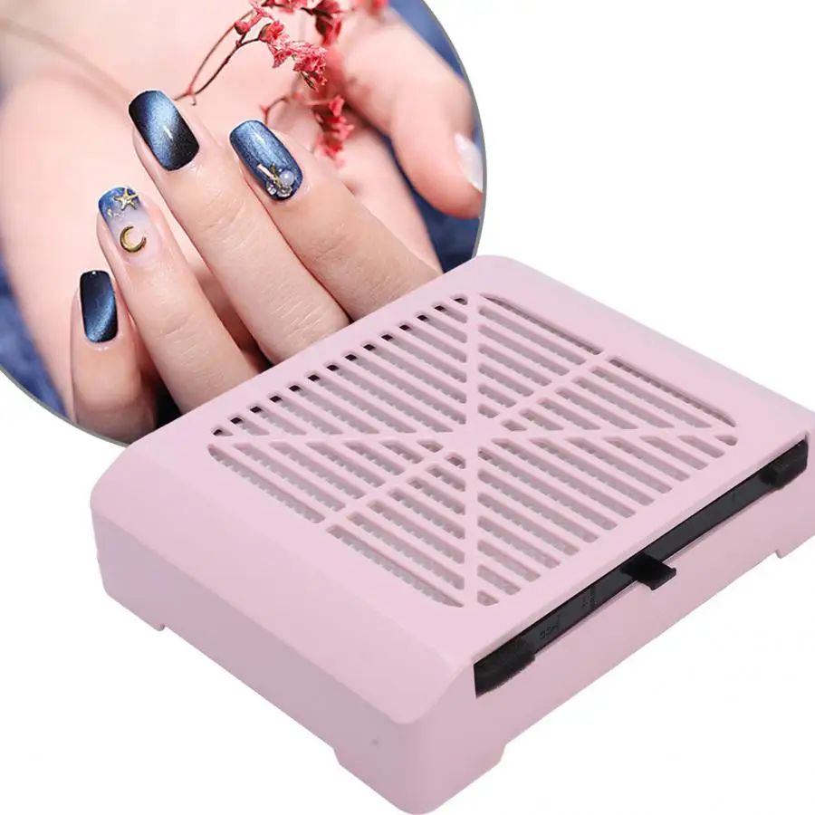 Portable 36W Salon Suction Dust Collector Machine Vacuum Cleaner Tool Pink EU Plug Manicure Machine