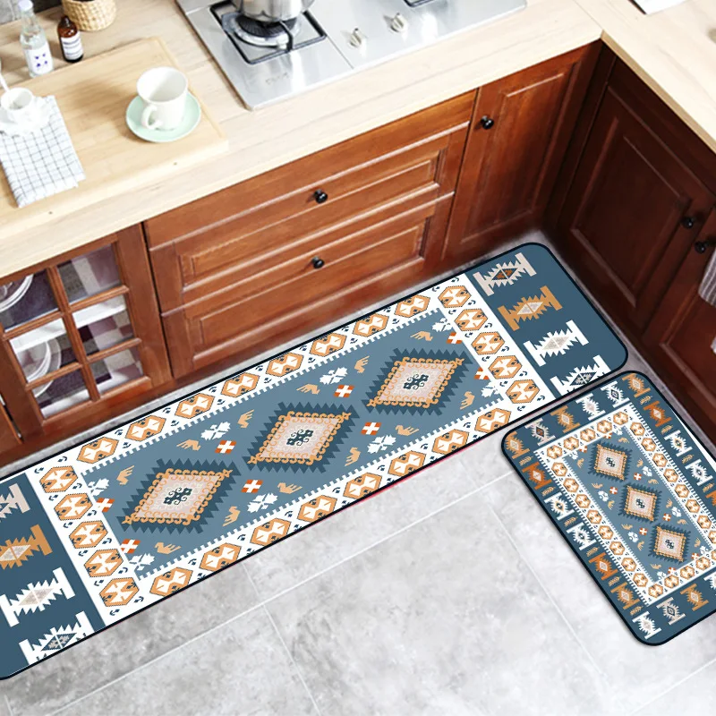Retro Bohemian Long Kitchen Mat Bath Carpet Floor Home Entrance Doormat Absorbent Bedroom Living Room Rug Slip-resistant | Дом и сад