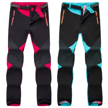 

2019 New Women's Winter Softshell Ski Pants Thermal Fleece Waterproof Trousers Outdoor Trekking Mountain Camping Hiking Pants
