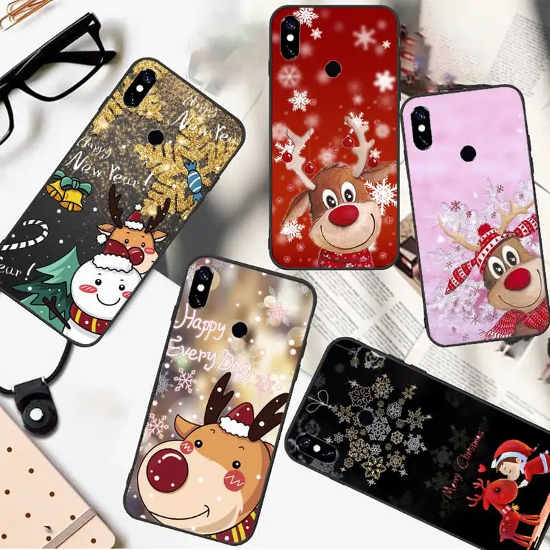 

Cartoon cute Christmas elk snowflake Phone Case For Xiaomi Redmi 9 8 9t a3Pro 9se k20 mi8 max3 lite 9 note 9s 10 pro
