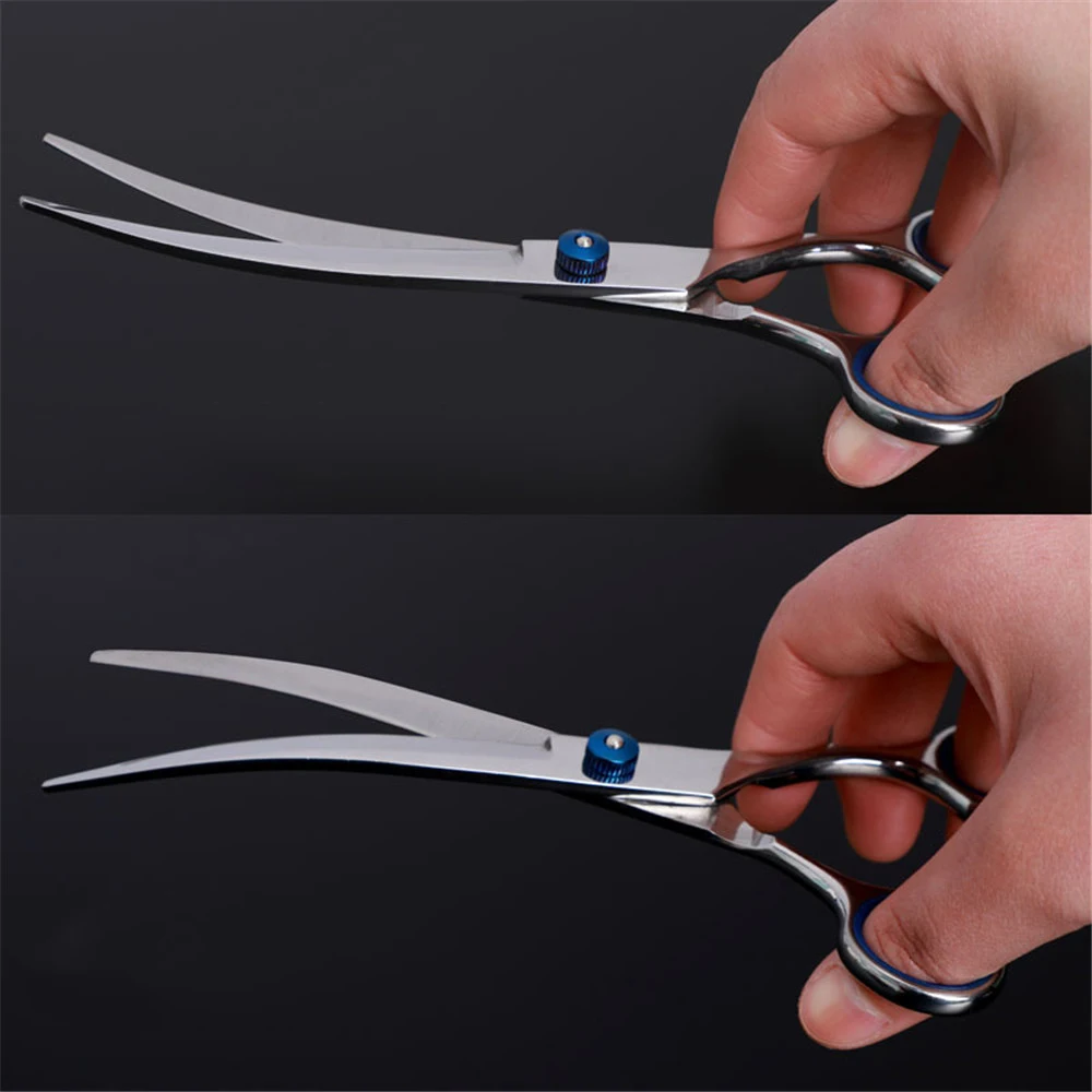 6 Inch Pet Dogs Gromming Scissors Stainless Steel Up Down Curved Shears Sharp Edge Animals Cat Hair Cutting Barber Cutting Tools (3)