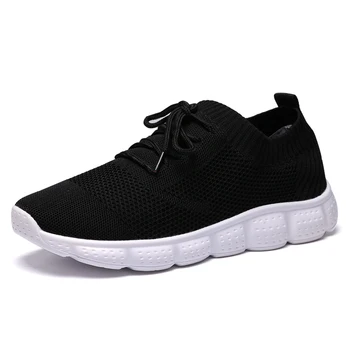 

2020 new light Sneakers Black Mesh Breathable Running Sport Shoes Up Non-slip big size 46 Low Athletic Sneakers Casual Men Shoes