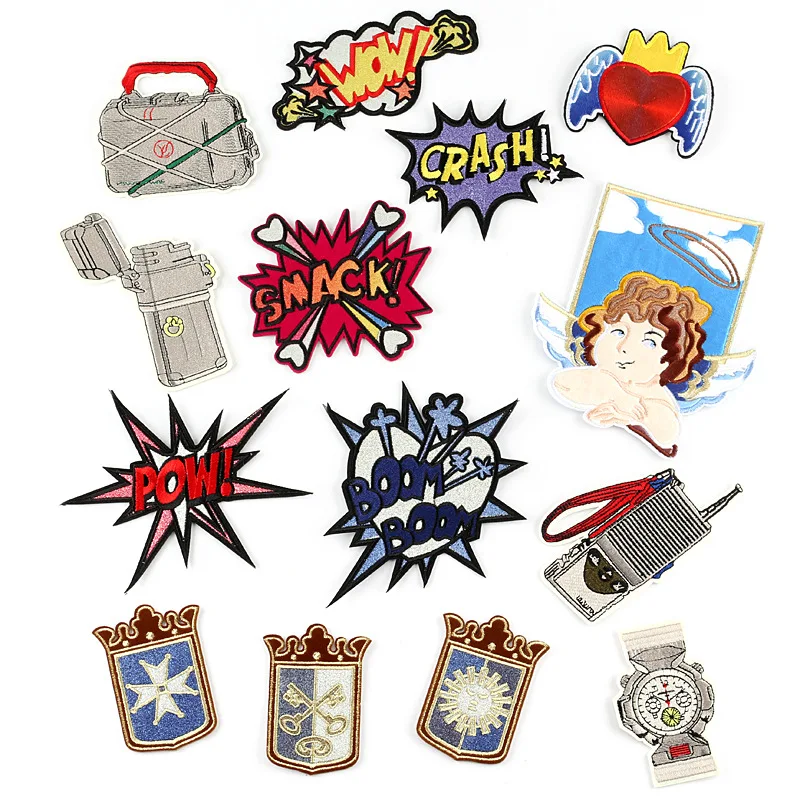 

Angel Wings Patch Badge Iron on Letter Patches on Clothes Stripe Sticker on Clothes Embroidered Patches for The Coat Appliques G