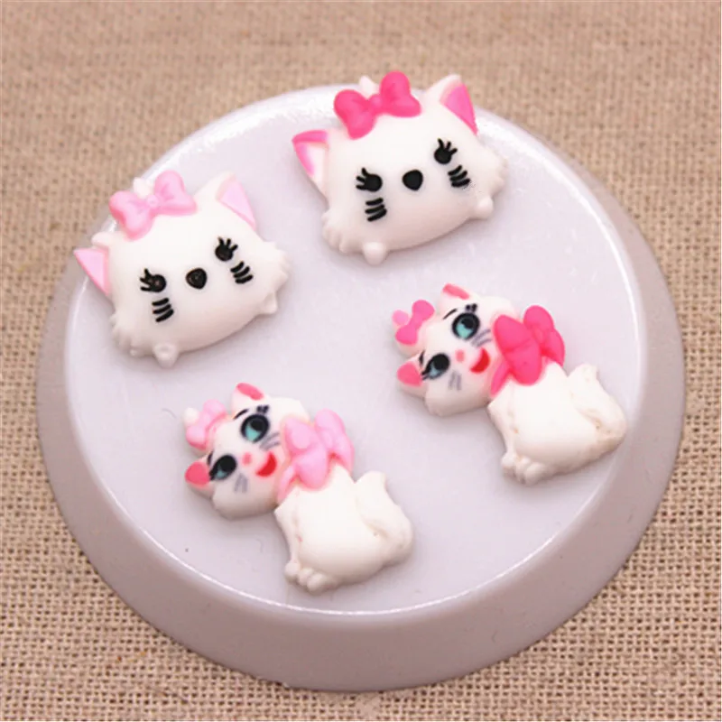 

20pcs Resin Kawaii Cartoon Cat Miniature Flatback Cabochon Art Supply DIY Craft Scrapbooking