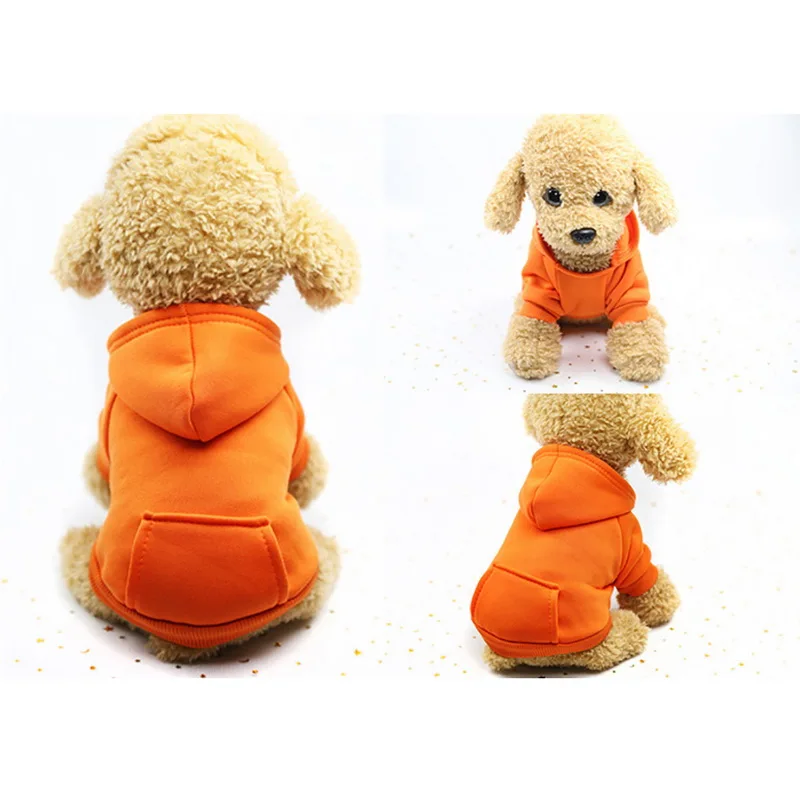 6 размеров, XS-XXL, зимняя теплая одежда для собак с капюшоном, четыре ноги, Толстовка для маленьких щенков, свитера, пальто, хлопковая одежда для щенков