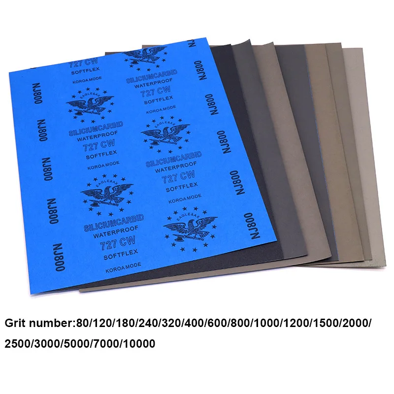 80 10000 Grit Sandpaper 9"*11" Waterproof Mirror Polishing DIY&Wet Sand