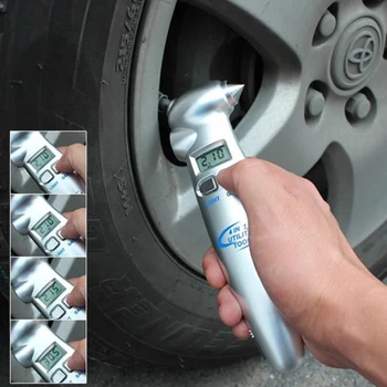

Tire Pressure Gauge Digital Monitoring System TPMS Moto Hammer Tester Car Alarm Truck Motorcycle LCD Display Alarma Coche