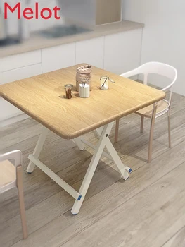 

Fold Kitchen Dining Table Home study writing desk Coffee Table Modern Leisure Wood Tea Table Office Conference Pedestal Desk