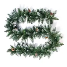 Рождественская гирлянда из ротанга, сосновые шишки, подвесная каминная трость, Рождественская елка, домашний декор