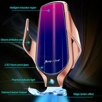 

KISSCASE Automatic Car Wireless Charger Holder Universal 10W Wireless Charging for iPhone 11 Pro Samsung Xiaomi Car Phone Holder