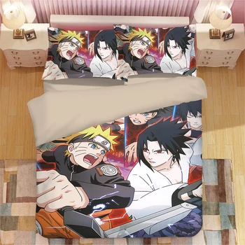 

NARUTO Anime 3D bedding set Uzumaki Naruto Uchiha Sasuke quiltcover Pillowcases comforter bedding sets Hatake Kakashi bed linen