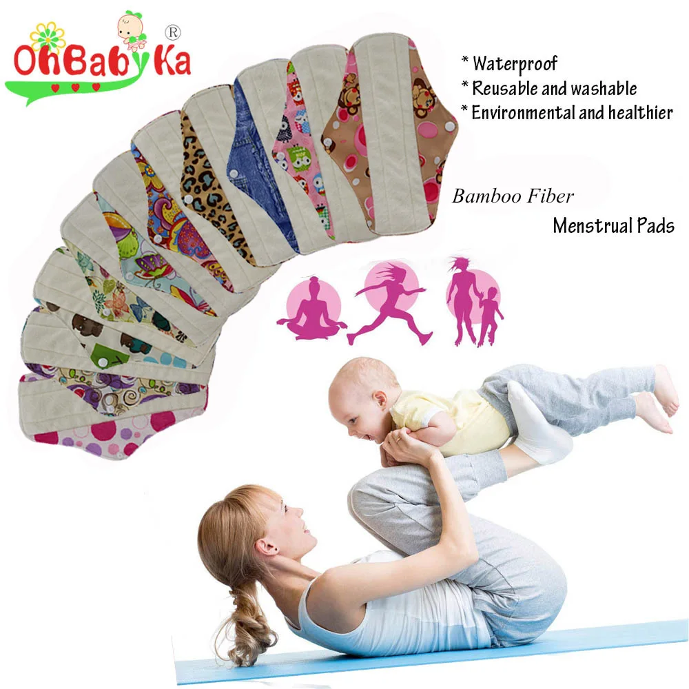 5 упаковка обычная бамбуковая Mama текстильная салфетка менструальная Ohbabyka новая гигиеническая прокладка для беременных салфетка водонепроницаемые Многоразовые трусики вкладыши для женщин