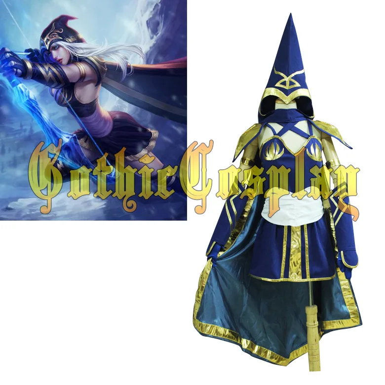

LOL ashe Cosplay Costume Blue Dress Ashe Cosplay Dress Halloween Costume