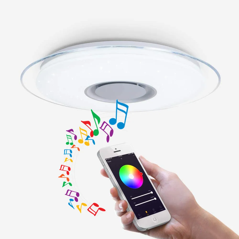 Светодиодный потолочный светильник Современная музыкальная лампа с Bluetooth 52 Вт