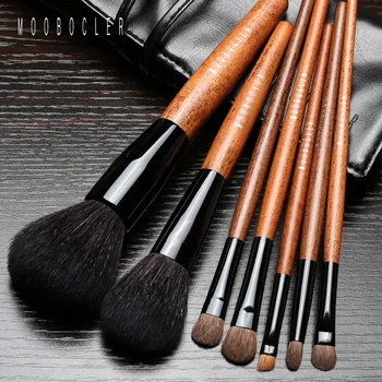 

Full Sets Animal Fur Natural Wool 7 Portable Makeup Brush Set Pure Wool Super Soft Industry Soft Bristle Makeup Brush