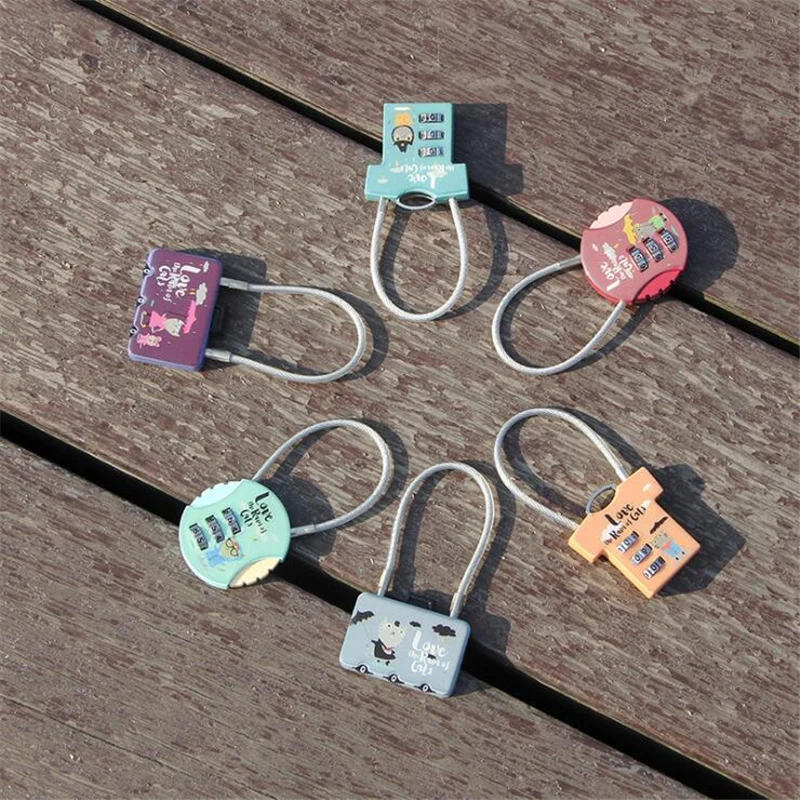 

Free Shipping Cute Cartoon Digit Combination Luggage Code Lock Password Padlock Mini Suitcase Lock, Color Random