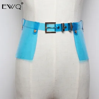 

EWQ / Plastic PVC Leather Skirt Width Belt Plastic Transparent Waist Decoration Colours Belt for men and women all-match 9Y110