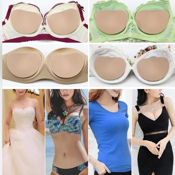 

Swimsuit Bikini Chest Pad Push Up Padded Breathable Sponge Bra Pad Invisible Self Adhesive Silicone Nipple Cover Stickers