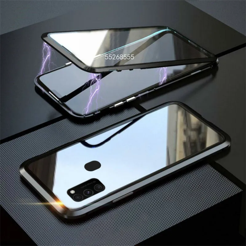 Двухсторонний Магнитный чехол 360 для Samsung A21s A31 A51 A71 A41 M21 M31 Note 20 ultra S20 S10 S9 S8