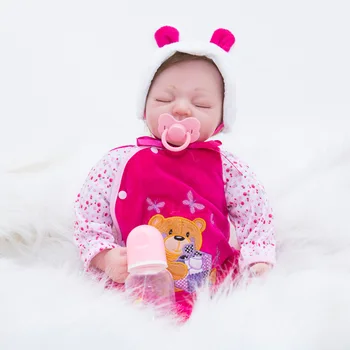 

Reborn Baby Doll Toy Soft Rubber Belly Closed Eyes Doll