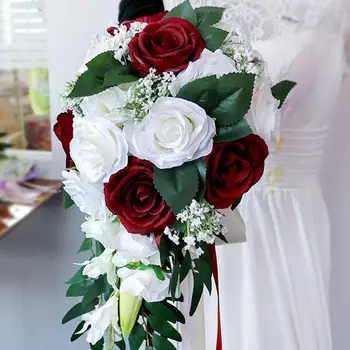 

3 Color Party Bridesmaid Girl Rose Flowers Bride Photo Props Hand Bouquets Fake Ranunculus Artificial Flower